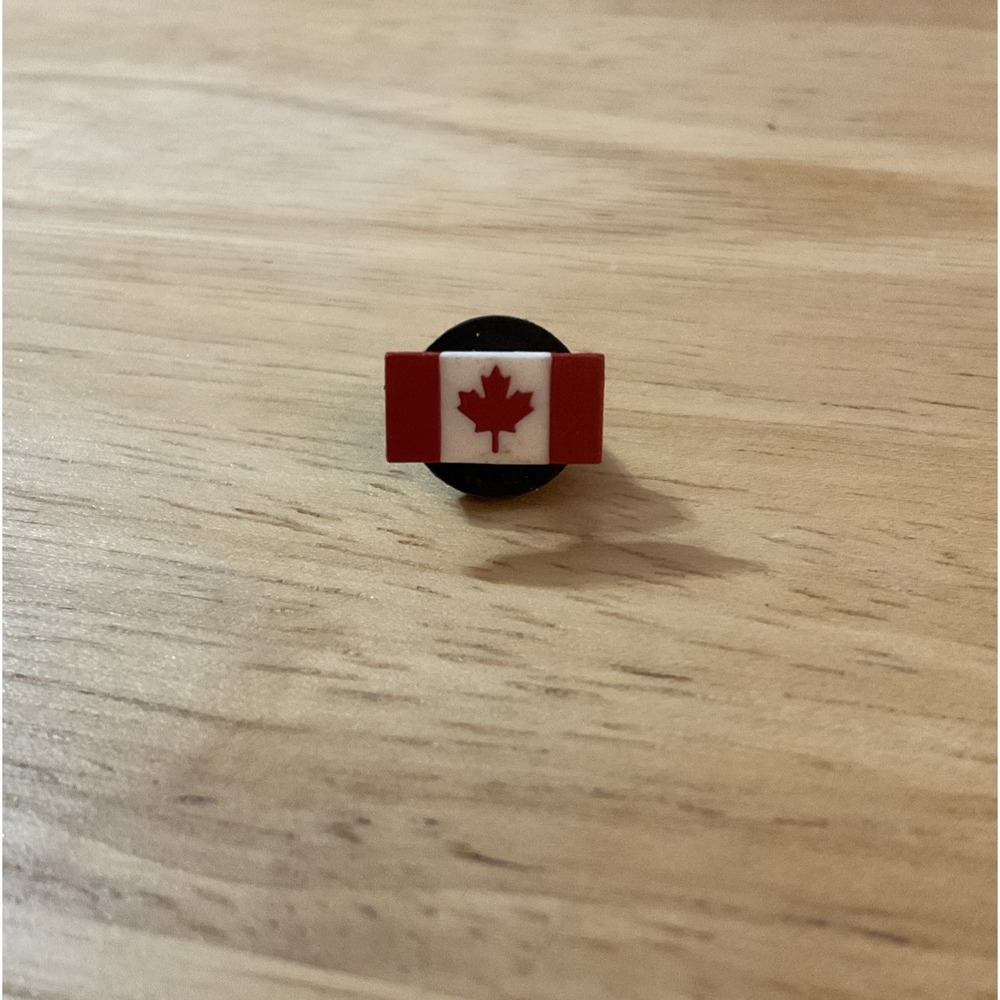 Vtg Canada Canadian Flag Pin Easy Push Back Plastic Patriotic Lapel Pin
